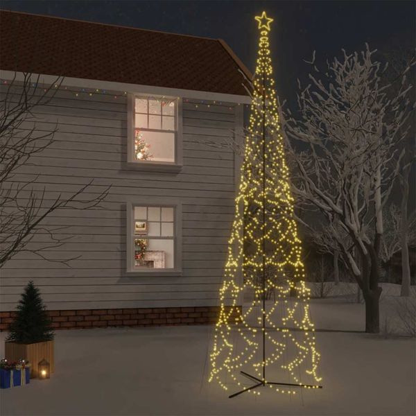 vidaXL Vianočný stromček z kužeľa, teplá biela, 3000 LED diód, 230x800 cm