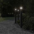 vidaXL Vonkajšia stojaca lampa so zásuvkou čierna 110 cm hliník