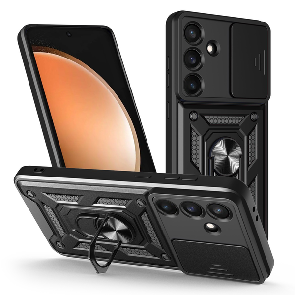 Puzdro Defender Slide pre Samsung Galaxy S25 FE čierne
