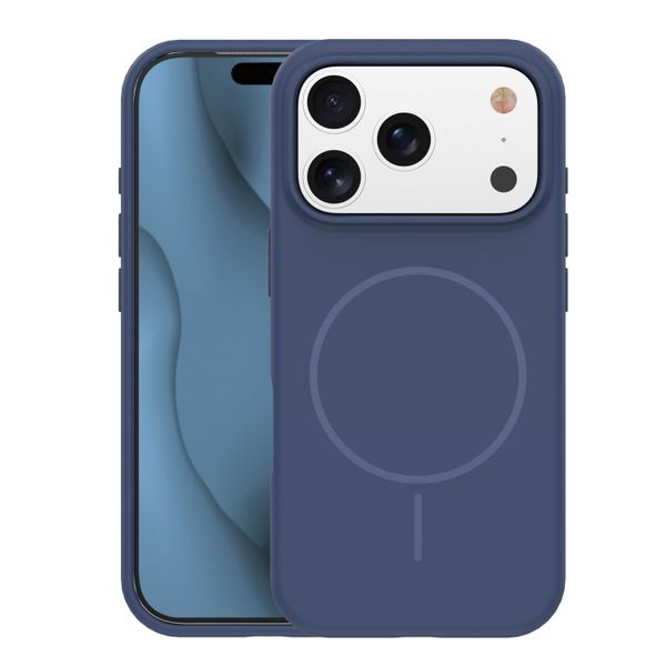 Tenké silikónové Mag puzdro pre iPhone 17 Pro 6,3" tmavomodrá