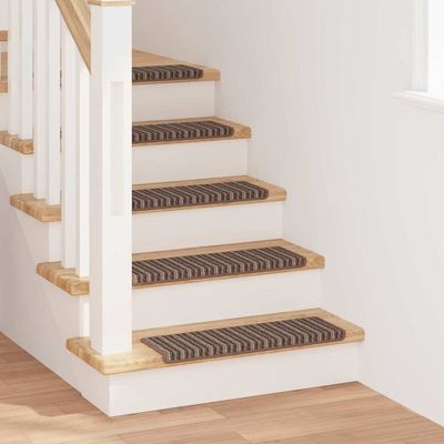 vidaXL Samolepiace schodové rohože 15 pcs Hnedá 65 x 21 x 4 cm