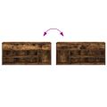 vidaXL Lavička na topánky Dub dymový 102x30,5x45 cm Upravené drevo