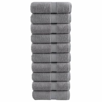 vidaXL Prémiové uteráky pre hostí SOLUND 10 ks sivé 30x50 cm 600 g/m²