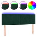 vidaXL Čelo postele s LED tmavozelené 144x5x78/88 cm zamat
