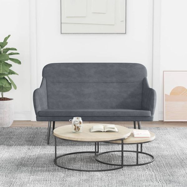 vidaXL Lavička tmavosivá 110x76x80 cm zamat