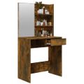 vidaXL Toaletný stolík so zrkadlom dymový dub 74,5x40x141 cm