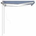 vidaXL Automatická markíza s LED a senzorom vetra 3x2,5 m modro-biela