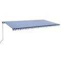 vidaXL Ručne zaťahovacia markíza s LED 600x350 cm modrá a biela