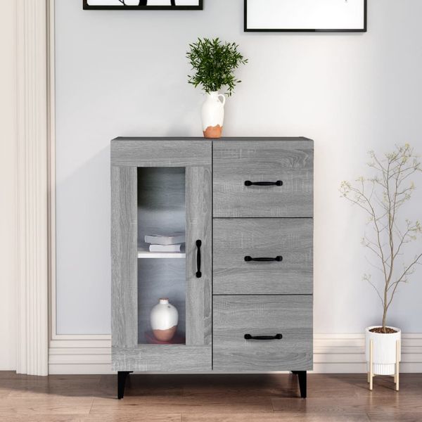 vidaXL Komoda sivý dub sonoma 69,5x34x90 cm kompozitné drevo