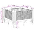 vidaXL Záhradný kvetináč s kolíkmi bledosivý 42,5x42,5x28,5 cm PP