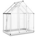 vidaXL Skleník so základovým rámom strieborný 169x114x202 cm hliník