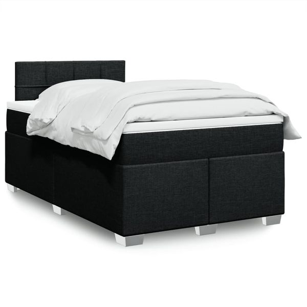 vidaXL Boxspring posteľ s matracom čierna 120x190 cm látka
