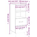 vidaXL Komoda dub sonoma 34,5x34x90 cm spracované drevo