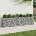 vidaXL Gabiónová vyvýšená posteľ 2 ks 330 x 50 x 80 cm Strieborná