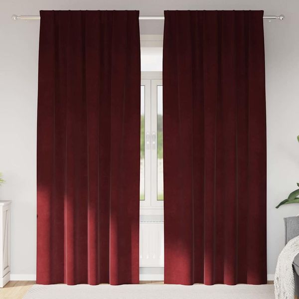 vidaXL Zatemňovacie závesy 2 pcs Víno červené 140 x 245 cm Zamat