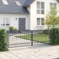 vidaXL Brána z Plotu s Špicatým Vrcholom KAMPEN 305 x 100 cm Oceľ Sivá