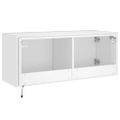 vidaXL TV nástenná skrinka s LED svetlami biela 100x35x41 cm