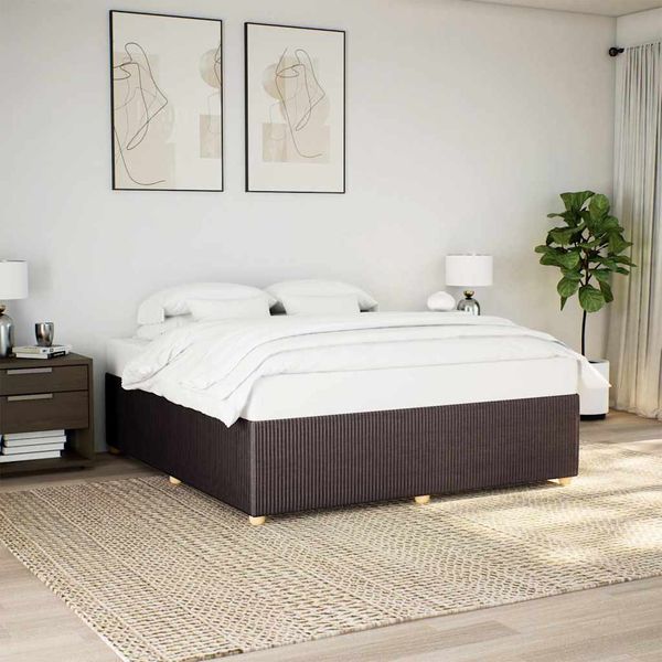 vidaXL Posteľ bez matraca tmavohnedá 180x200 cm látka