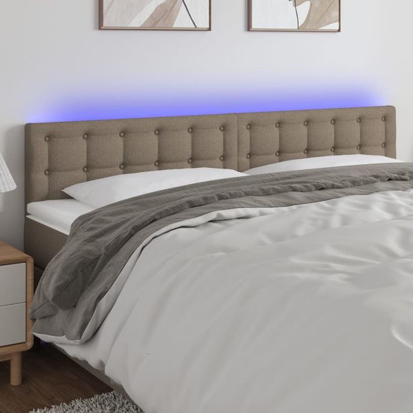 vidaXL Čelo postele s LED sivohnedé 160x5x78/88 cm látka