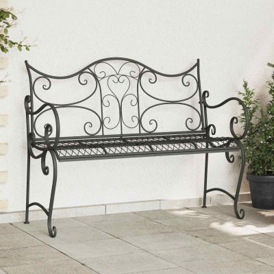 vidaXL Záhradná lavička 2-Počet miest 114 x 56,5 x 90 cm Oceľ