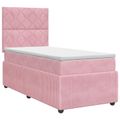 vidaXL Posteľ boxspring s matracom Ružová 90 x 190 cm Zamat