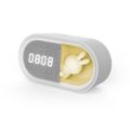 Budík s LED nočným svetlom so zajačikom PURE FNL-05 INGRID biela dlhé Forever Light