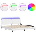 vidaXL Rám postele s LED bez matraca Zadar biely 200x200 cm