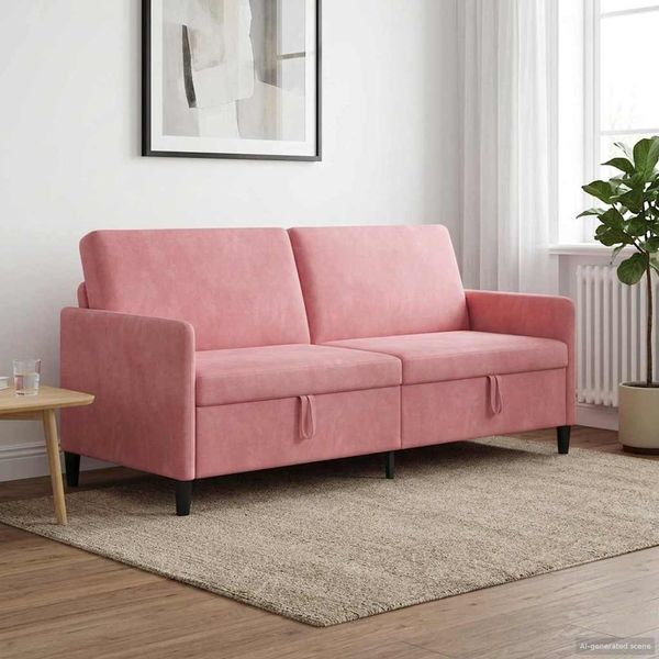 vidaXL Sofa s úložným priestorom Ružová 192 x 78 x 87 cm Polyester