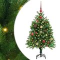 vidaXL Vianočný stromček s 150 LED-i so stojanom Zelená 120 cm PE