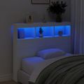 vidaXL Skrinka na čelo postele s LED biela 120x17x102 cm
