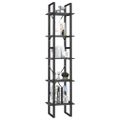vidaXL Knižnica s 5 policami sivá 40x30x175 cm borovicové drevo