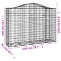 vidaXL Oblúkové gabionové koše 10 ks 200x50x140/160 cm pozink. železo
