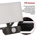 LED reflektor EMOS ZS2922 TAMBO so senzorom pohybu, 20 W, 2000 lm, čierny