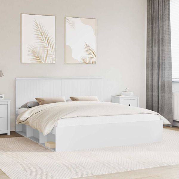 vidaXL Rám postele Biela 180 x 200 cm Masívne borovicové drevo