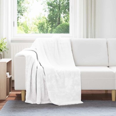 vidaXL Deka Biela 130 x 150 cm Flís