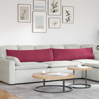 vidaXL Vankúše na pohovku 2 pcs Víno červené 145 x 40 cm