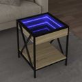 vidaXL Konferenčný stolík s nekonečnými LED dub sonoma 40x40x49 cm