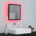 vidaXL Kúpeľňové zrkadlo s LED, lesklé čierne 40x8,5x37cm, akryl