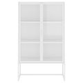 vidaXL Vysoká skrinka biela 80x35x135 cm oceľ a tvrdené sklo