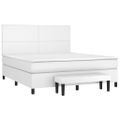 vidaXL Boxspring posteľ s matracom biela 160x200 cm umelá koža