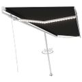 vidaXL Ručne zaťahovacia markíza s LED 500x350 cm antracitová