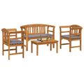 vidaXL Súprava pohoviek s ružou do záhrady 4 ks Pevné akáciové drevo
