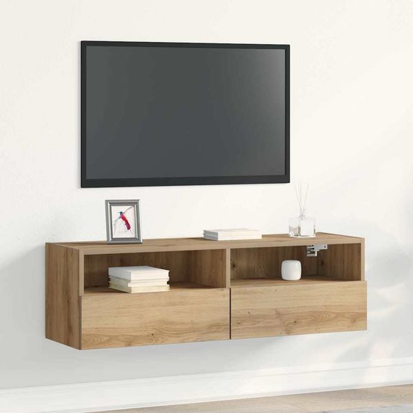 vidaXL TV nástenná skriňa Nástenný dub artisan 100 x 30 x 30 cm