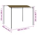 vidaXL Tieniaca plachta 3x2,4 m, sivohnedá 180 g/m²