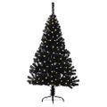 vidaXL Umelý predsvietený vianočný stromček Čierna 120 cm PVC