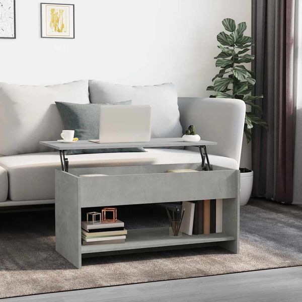 vidaXL Konferenčný stolík betónový sivý 102x50x52,5cm spracované drevo