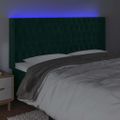 vidaXL Čelo postele s LED tmavozelené 183x16x118/128 cm zamat