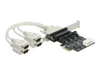 Sériový adaptér - PCIe 2.0 nízký profil - RS-232 x 4 - černá