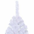 vidaXL Umelý polovičný vianočný stromček+stojan, biely 180 cm, PVC