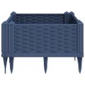 vidaXL Záhradný kvetináč s kolíkmi modrosivý 42,5x42,5x28,5 cm PP